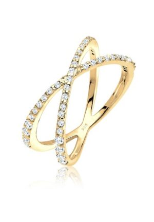 Elli Fingerring »Silberring Kreuz mit Zirkonia 925 Silber«