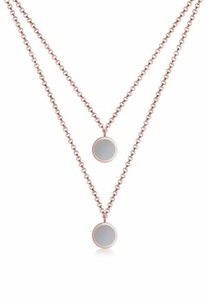 Elli Gliederkette »Layer Kreis Geo Emaille 925er Sterling Silber«
