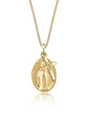 Elli Kette mit Anhänger »Kreuz Marienbild Glaube Religion 925 Silber«