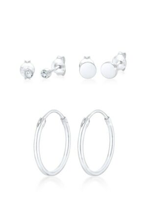 Elli Ohrring-Set »3er Set Stecker Kristalle 925 Silber«