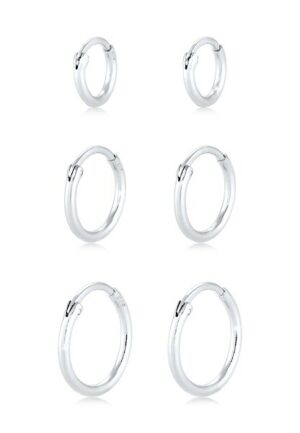 Elli Ohrring-Set »Creolen Set Trio Basic Must-Have Trend 925 Silber«