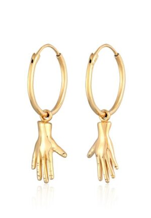 Elli Paar Creolen »Creolen Hand Symbol 925 Silber«