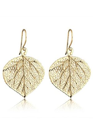 Elli Paar Ohrhänger »Blatt Natur Blätter Baum 925 Silber vergoldet«