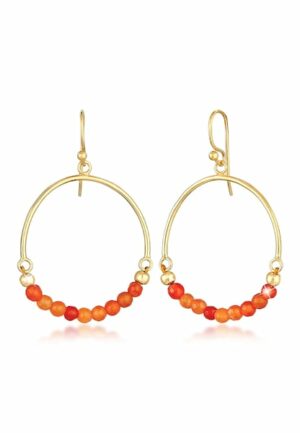 Elli Paar Ohrhänger »Edelstein Achat Beads Rund Boho Hippie 925 Silber«