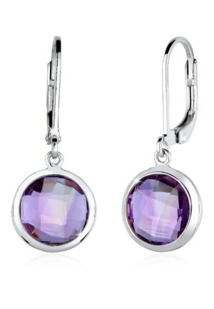 Elli Paar Ohrhänger »Edelsteine Oval Amethyst 925 Silber«