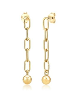 Elli Paar Ohrhänger »Ohrhänger Chain Kugel Geo Look Basic 925 Silber«