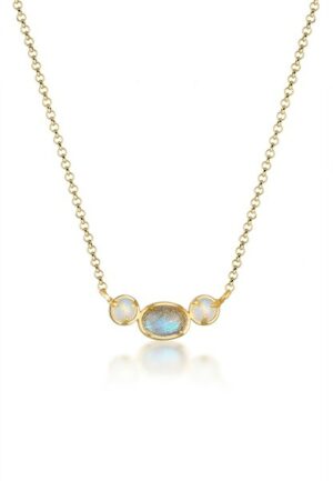 Elli Premium Collierkettchen »Erbskette Mondstein Labradorit Stein 375 Gelbgold«