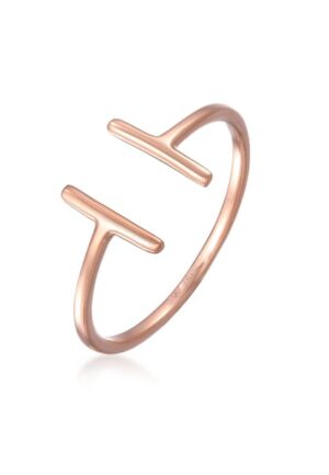 Elli Premium Fingerring »Geo Statement Basic Minimal 750 Roségold«