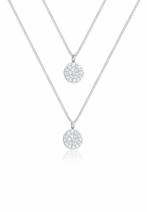 Elli Premium Gliederkette »Panzerkette Layer Kristalle 925 Silber«