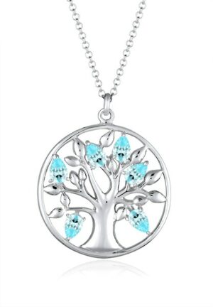 Elli Premium Kette mit Anhänger »Lebensbaum Zirkonia 925 Sterling Silber«