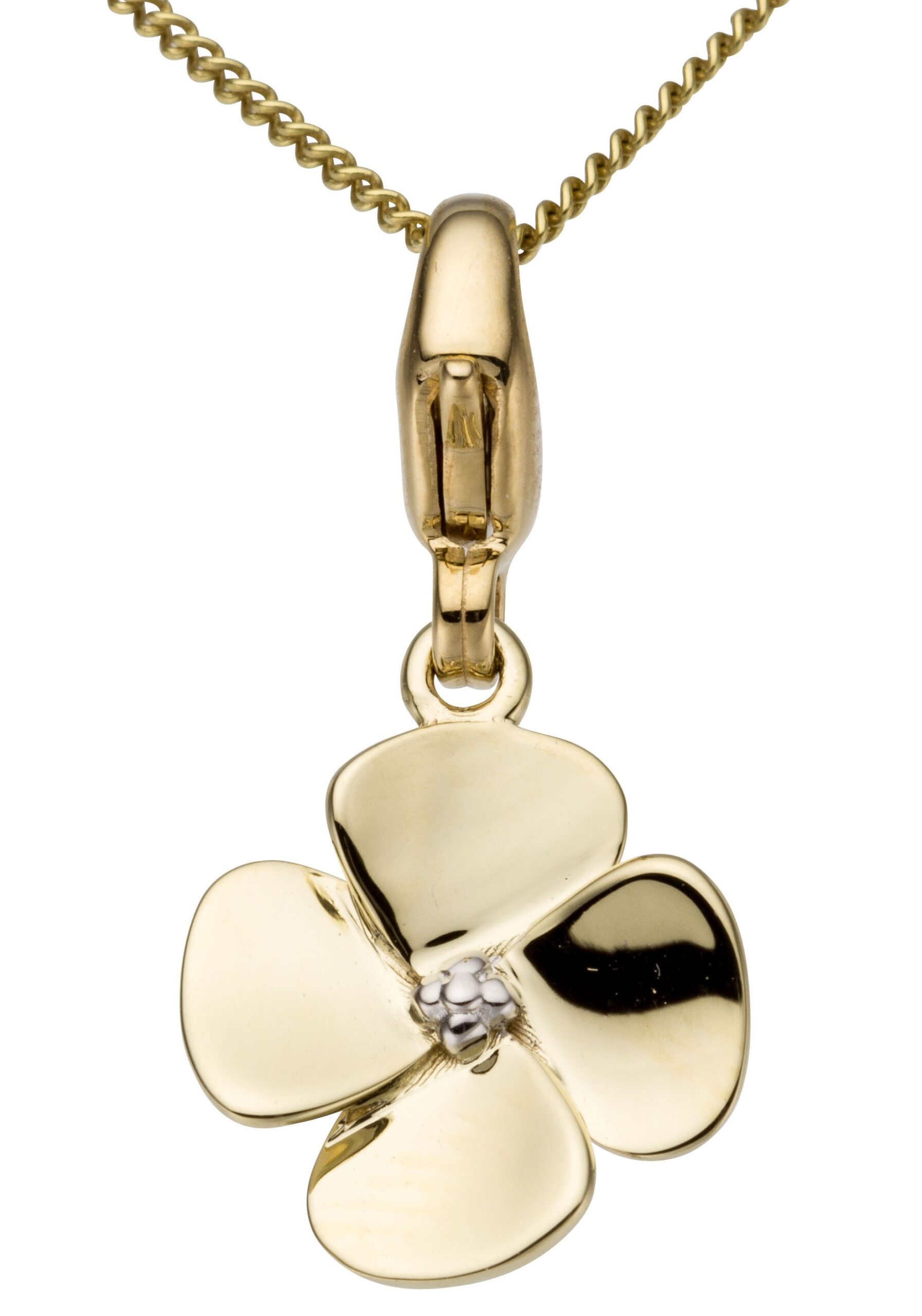 Firetti Charm Blume »Schmuck Geschenk Gold 375 Halskette Charmarmband Gold-Charm Blume«