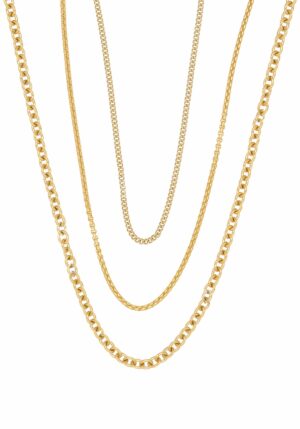 Firetti Collier »Schmuck Geschenk Halsschmuck Halskette Ankerkette 3-reihig«