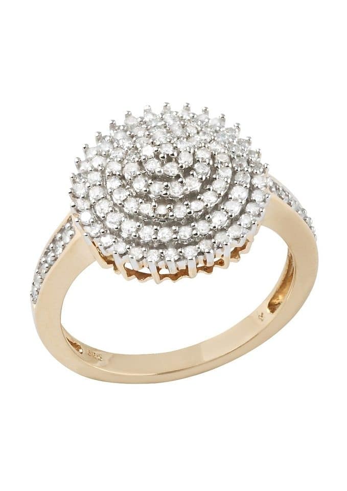 Firetti Diamantring »Schmuck Geschenk Gold 585 Damenring Goldring Diamant Blume«