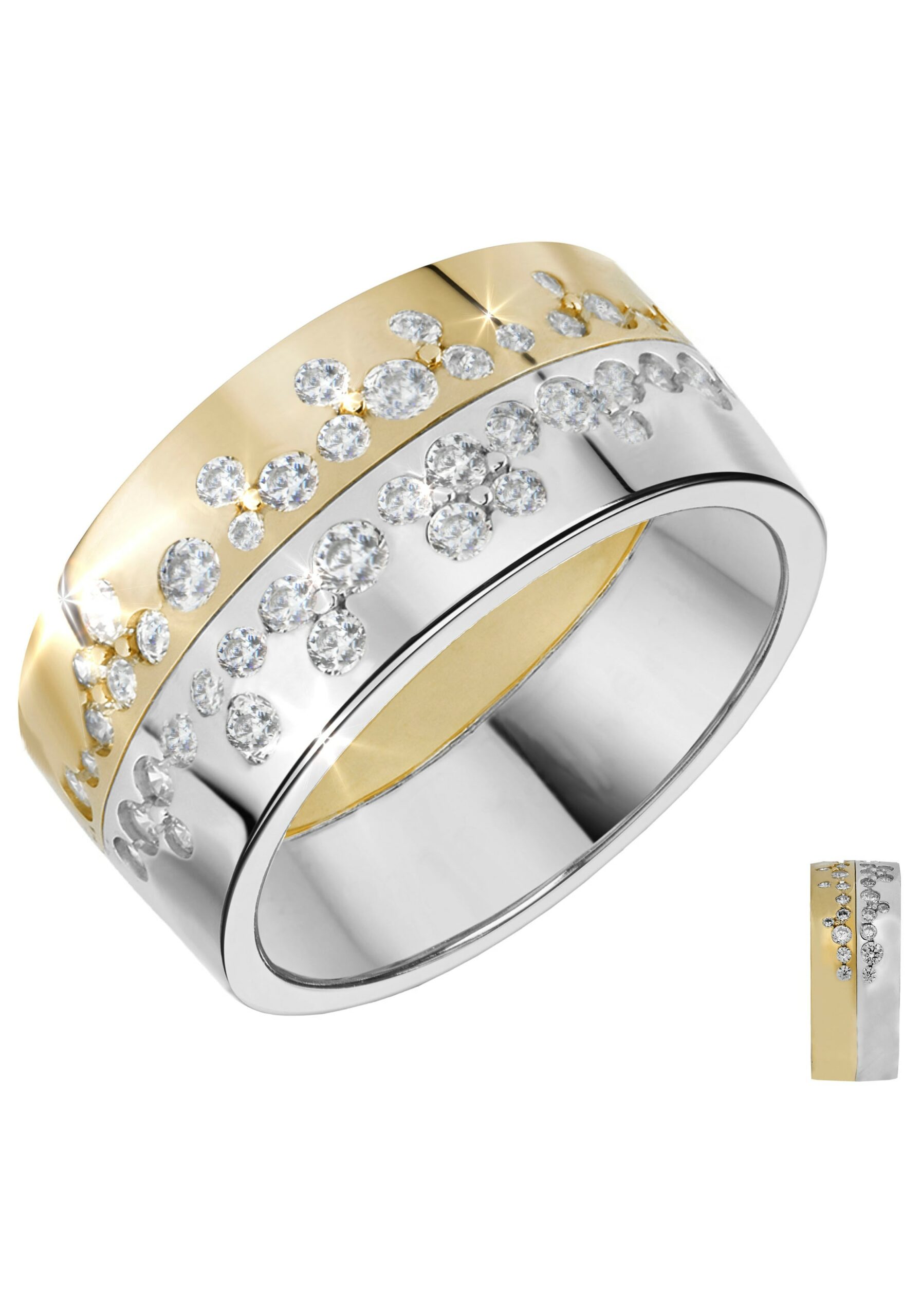 Firetti Fingerring »Schmuck Geschenk Silber 925 Silberring Bicolor«