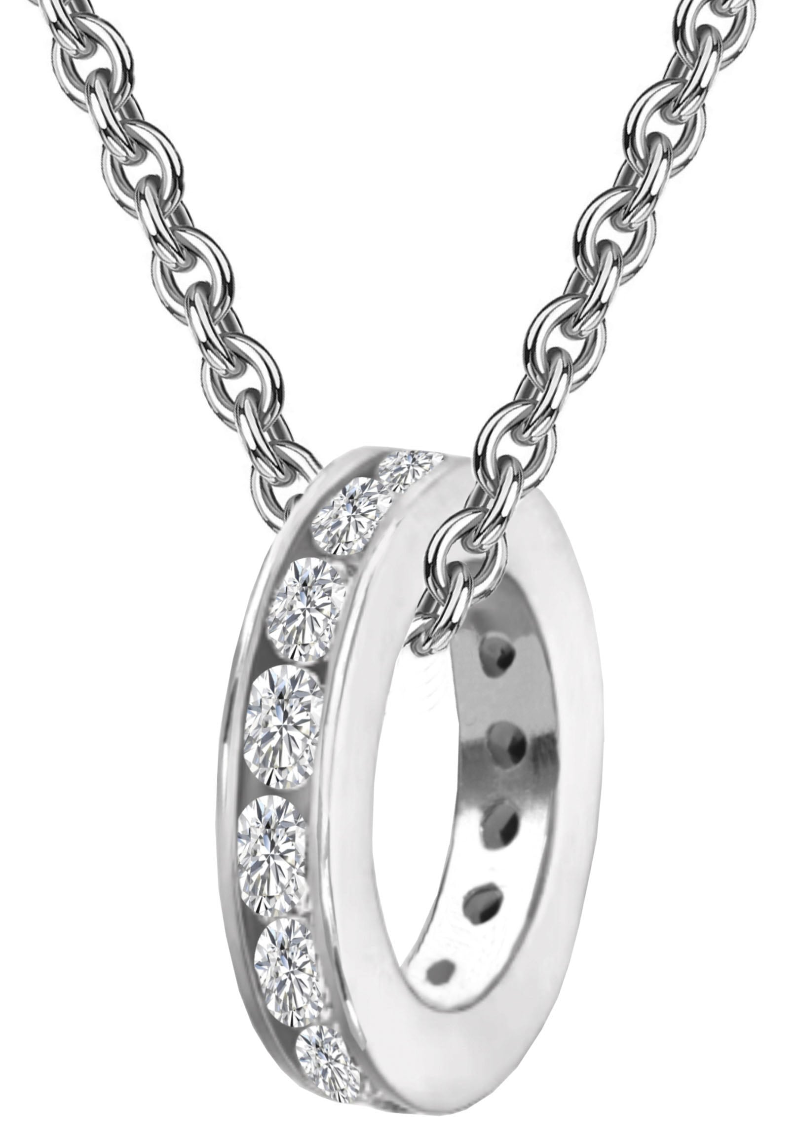 Firetti Kette mit Anhänger »Schmuck Geschenk Silber 925 Halsschmuck Halskette Ankerkette Glitzer«