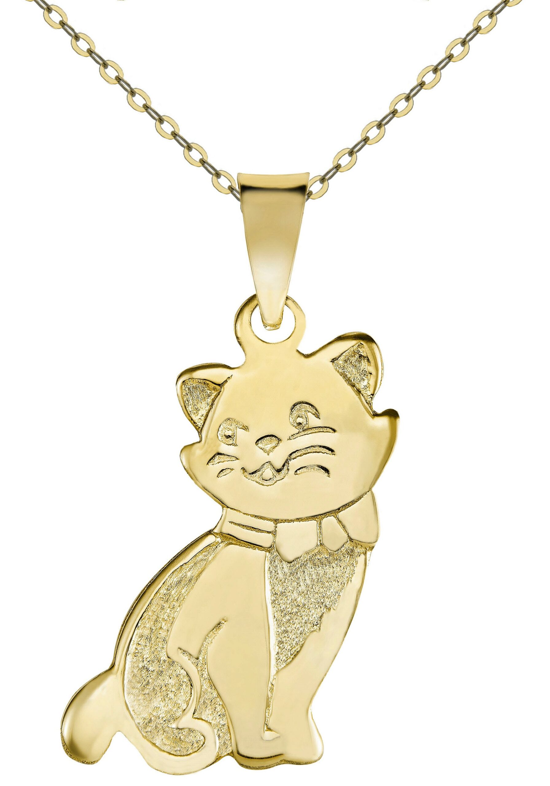 Firetti Kette mit Anhänger »Schmuck Geschenk Silber 925 Halsschmuck Halskette Ankerkette Katze«