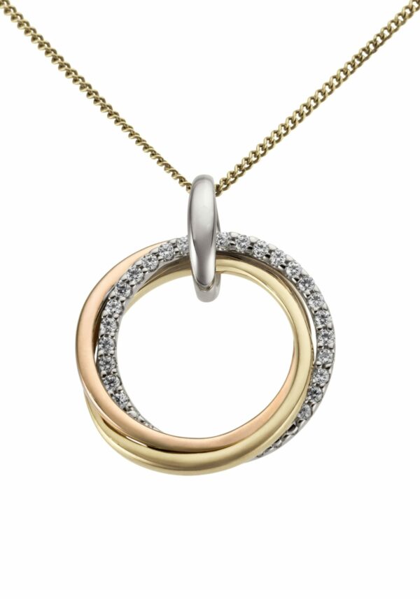 Firetti Kettenanhänger »Schmuck Geschenk Gold 585 Halsschmuck Anhänger für Halskette tricolor«
