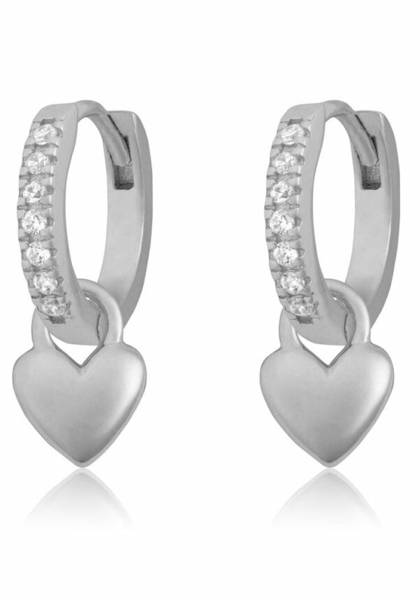 Firetti Paar Creolen »Schmuck Geschenk Silber 925 Glitzerohrschmuck Herz«