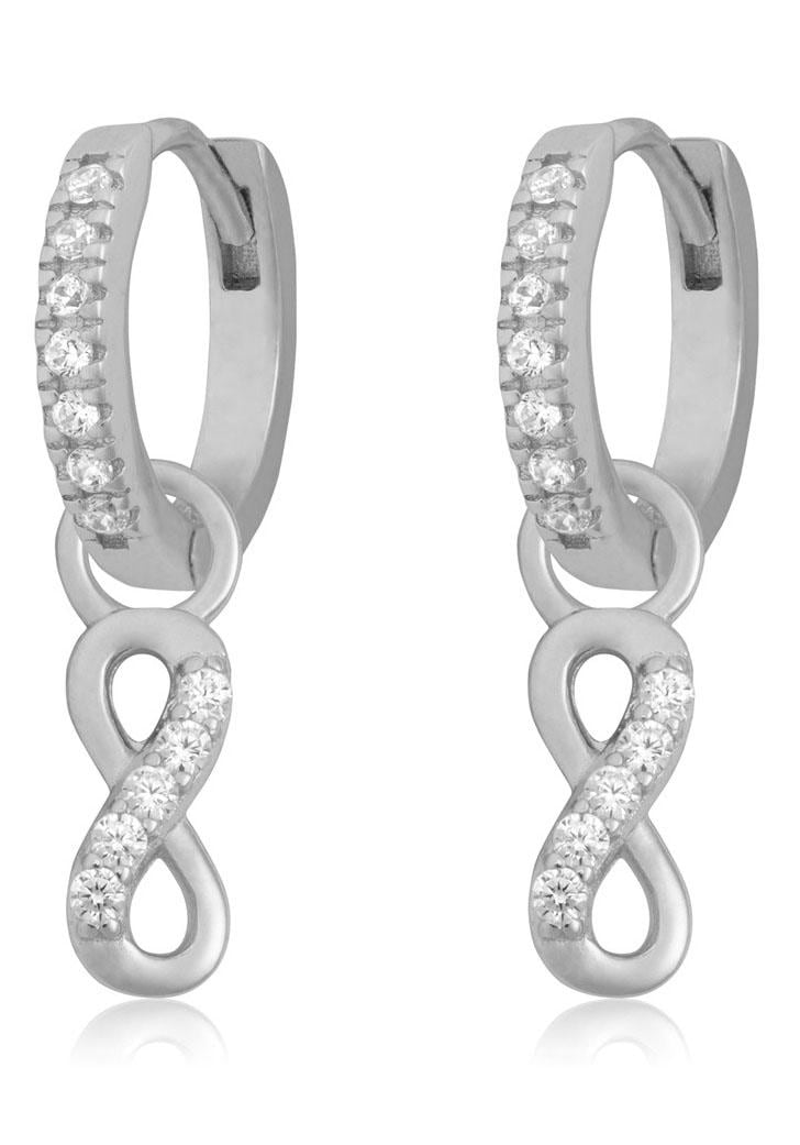 Firetti Paar Creolen »Schmuck Geschenk Silber 925 Glitzerohrschmuck Infinity Xmas«