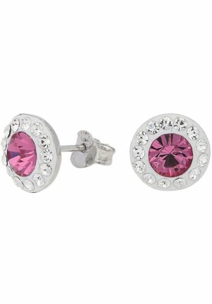 Firetti Paar Ohrstecker »Schmuck Geschenk Silber 925 Ohrschmuck pink & weiß«