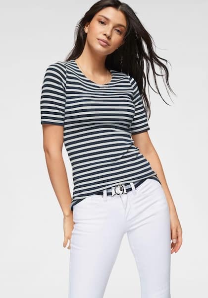 Gant T-Shirt »STRIPED 1X1 RIB LSS T-SHIRT«