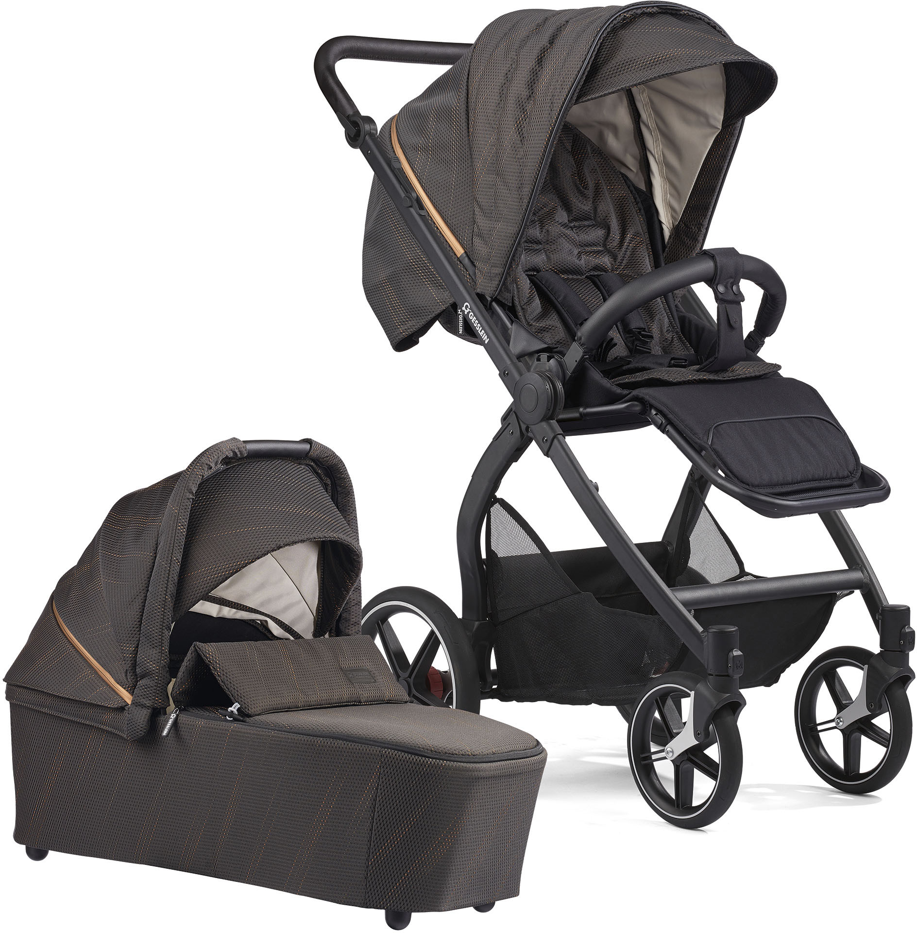 Gesslein Kombi-Kinderwagen »FX4 Soft+ mit Aufsatz Swing schwarz