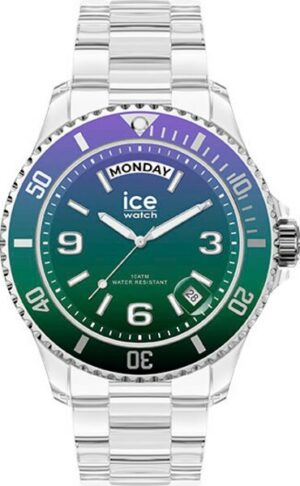ice-watch Quarzuhr »ICE clear sunset - Purple green - Medium - DAYDATE