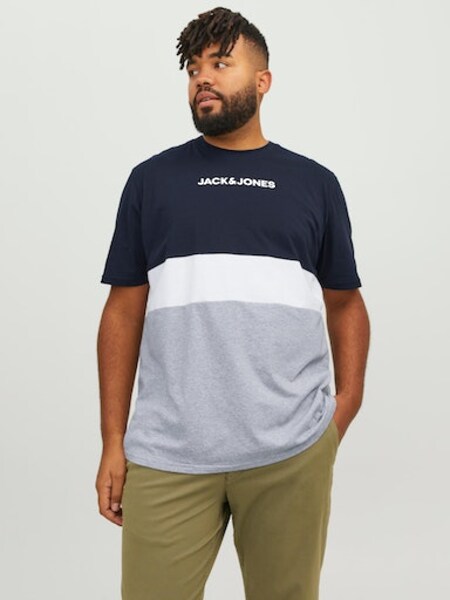 Jack & Jones PlusSize Rundhalsshirt »JJEREID BLOCKING TEE SS NOOS PLS«