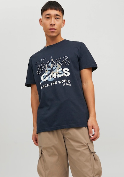 Jack & Jones Rundhalsshirt »JCOHUNT TEE SS CREW NECK LN«