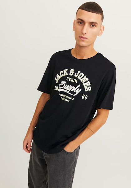 Jack & Jones Rundhalsshirt »JJELOGO TEE SS O-NECK 2 COL SS24 SN«