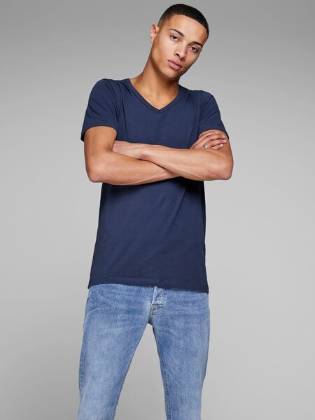 Jack & Jones T-Shirt »SLIM- FIT BASIC TEE V-NECK«