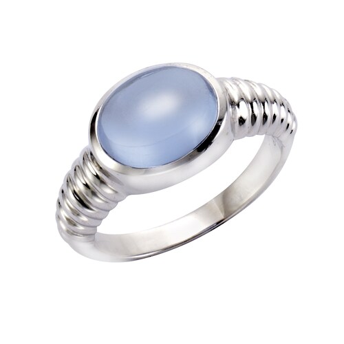 Jamelli Fingerring »925 Silber rhodiniert Quarz blau (beh.)«