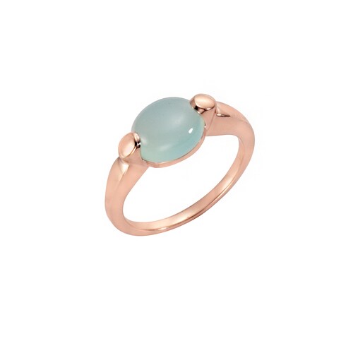 Jamelli Fingerring »925 Silber rosé vergoldet Paraiba Chalcedon«