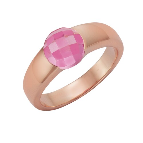 Jamelli Fingerring »925 Silber rosé vergoldet Quarz (beh.)«