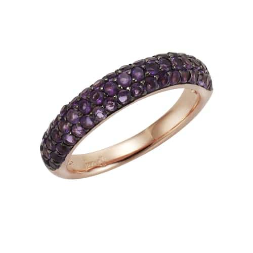 Jamelli Fingerring »925/- Sterling Silber rotvergoldet Amethyst«