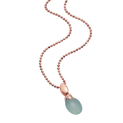 Jamelli Kette mit Anhänger »925 Silber rosé vergoldet Paraiba Chalcedon«