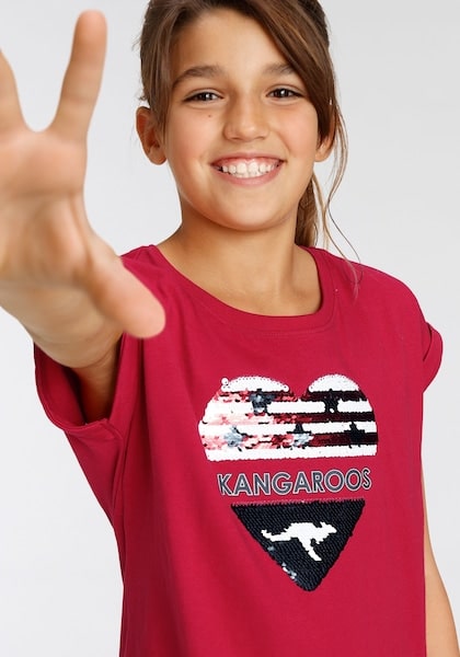KangaROOS T-Shirt »Wendepaillette Herz«