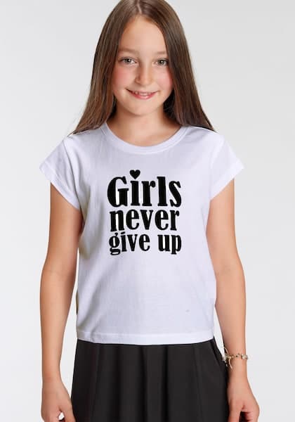 KIDSWORLD T-Shirt »Girls nerver give up«