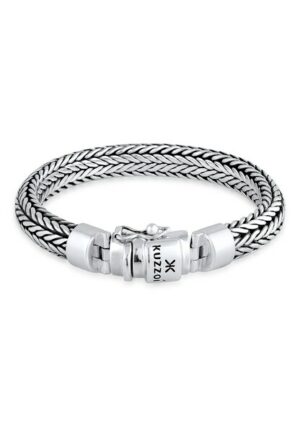 Kuzzoi Armband »Herren Kastenverschluss Zopfglieder 925er Silber«