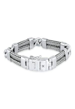 Kuzzoi Armband »Herren Panzer Gliederarmband Modern 925 Silber«