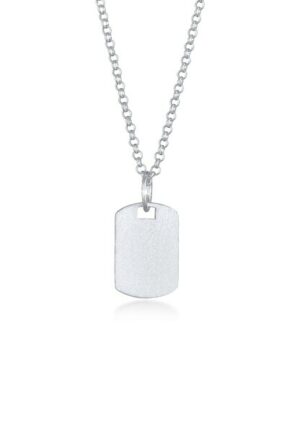 Kuzzoi Kette mit Anhänger »Herren Dog Tag Military Platte Brushed 925 Silber«