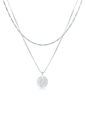Kuzzoi Kette mit Anhänger »Herren Layer Figaro Venezianer Plättchen 925 Silber«