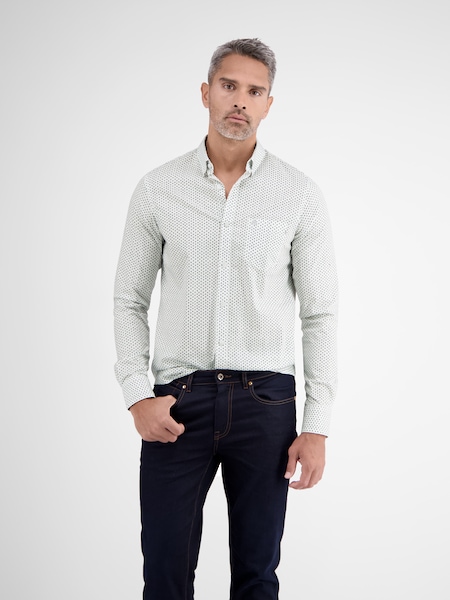 LERROS Langarmhemd »LERROS Poplinhemd mit Minimal-Alloverprint«