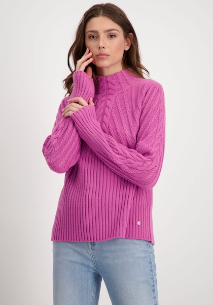 Monari Stehkragenpullover »Pullover Zopfmix«