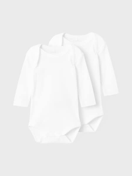Name It Schlafanzug »NBNBODY 2P LS SOLID WHITE NOOS«