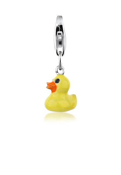 Nenalina Charm-Einhänger »Anhänger Gummiente Duck Enamel 925 Silber«