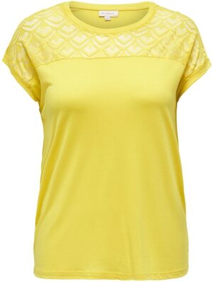ONLY CARMAKOMA Spitzenshirt »CARFLAKE LIFE S/S MIX TOP JRS NOOS«