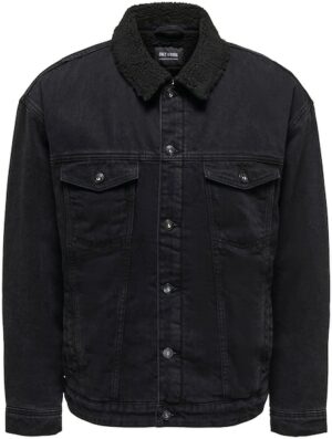 ONLY & SONS Jeansjacke »ONSRICK OVZ BLACK 6942 TEDDY DNM JACKET«