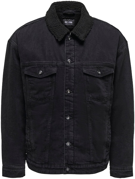 ONLY & SONS Jeansjacke »ONSRICK OVZ BLACK 6942 TEDDY DNM JACKET«