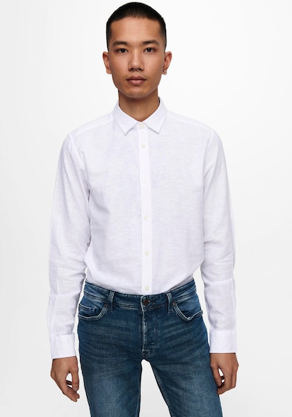 ONLY & SONS Langarmhemd »ONSCAIDEN LS SOLID LINEN SHIRT NOOS«